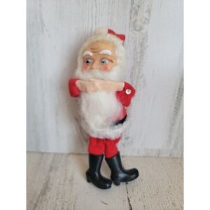 Vintage rubber face Santa Claus doll Xmas figure home decor unique plush
